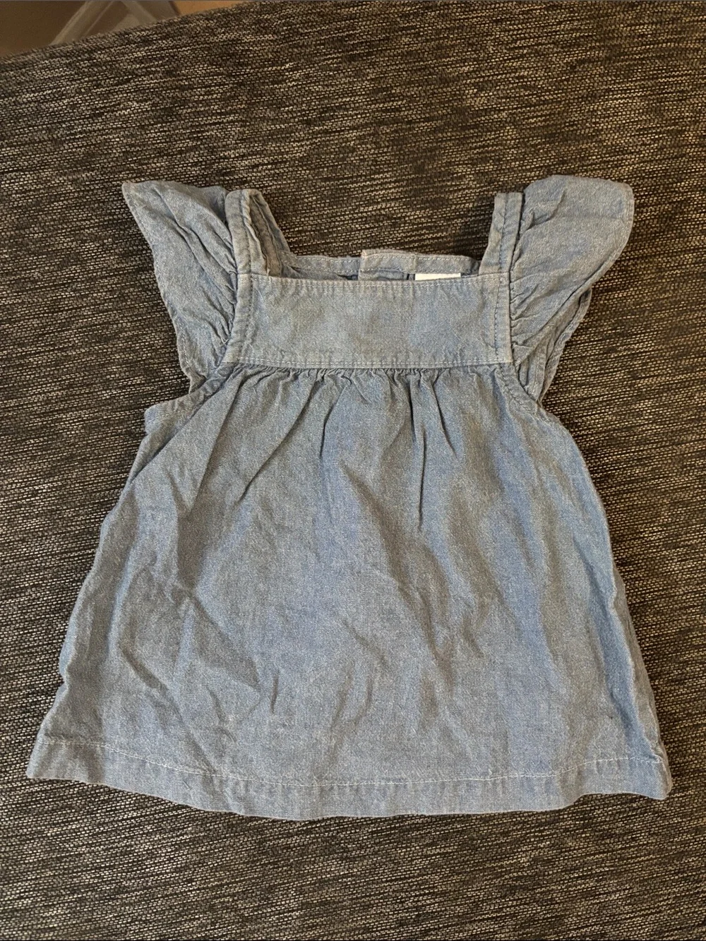 Carter's Light Blue Chambray Ruffle-Shoulder Top
